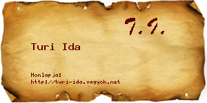 Turi Ida névjegykártya